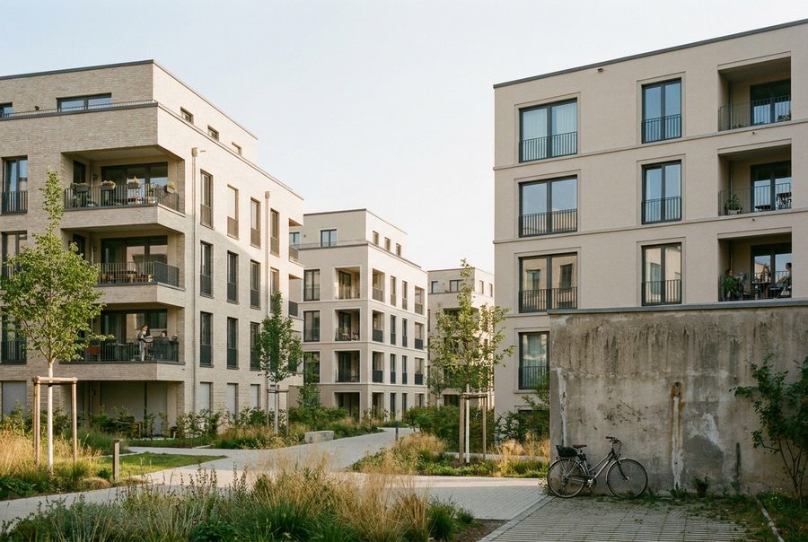 Innenhof des Wohnquartiers, Frankfurt-Sachsenhausen